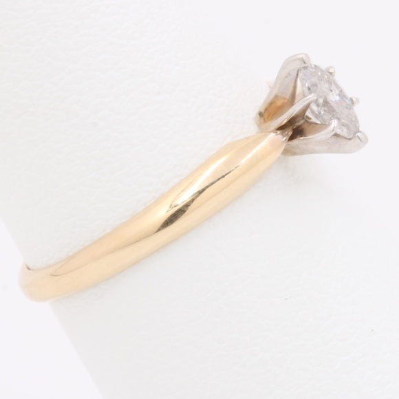 1/4 Carat Solitaire Diamond Gold Engagement Ring - Picture 4 of 7